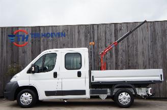 Schadeauto Peugeot Boxer 2.2 HDi Dubbele Cabine Open Laadbak Kraan Airco Trekhaak 96KW Euro 4 2013/5
