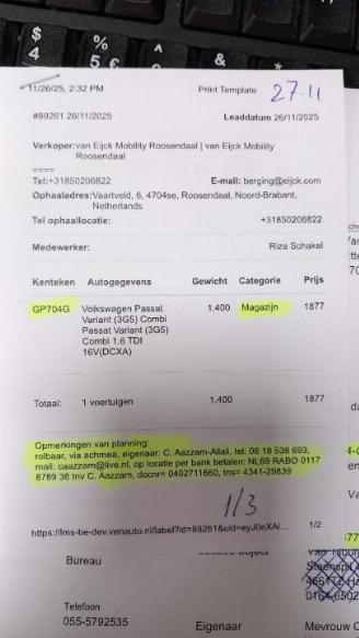 Vrakbiler auto Volkswagen Passat Passat Variant (3G5) Combi 1.6 TDI 16V (DCXA) [88kW]  (08-2014/11-2020=
) 2015/7